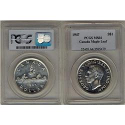 1947 ML "Double HP" $1 PCGS MS-64 Brilliant with