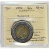 1999 $2 Nunavut ICCS MS65.