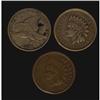Image 1 : 1857, 1859 and 1873 US 1¢.  Fine to VF