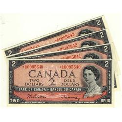 BC-38bA 1954 $2.  Lot of 4 Consective notes #*AB0