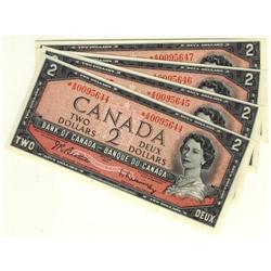 BC-38bA 1954 $2.  Lot of 4 Consective notes #*AB0