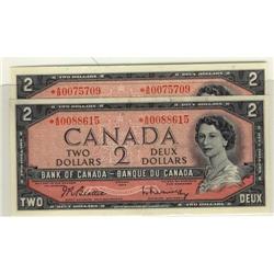 BC-38bA 1954 $2.  Lot of 2 notes *AB0088615 and *