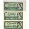 Image 1 : 1954 $1 replacement issues. Lot of 3 notes includ
