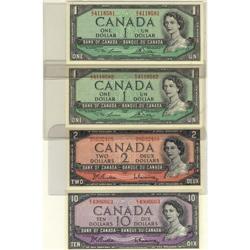 Lot of "BETTER" prefix 1954 notes; $1 E/I (2), $2