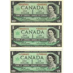 Lot of 3 different 1967 $1 "REPLACEMENT" notes; *