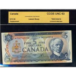 BC-48bA  1972 $5 *SW2163216  "CCGS UNC63" A nice