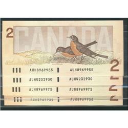 BC-55a, 1986 $2 #AUH4232930, 8969955, 8969975 and