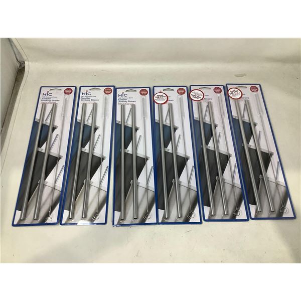 Stainless Steel Tumbler Drinking Straws (2 x 6)