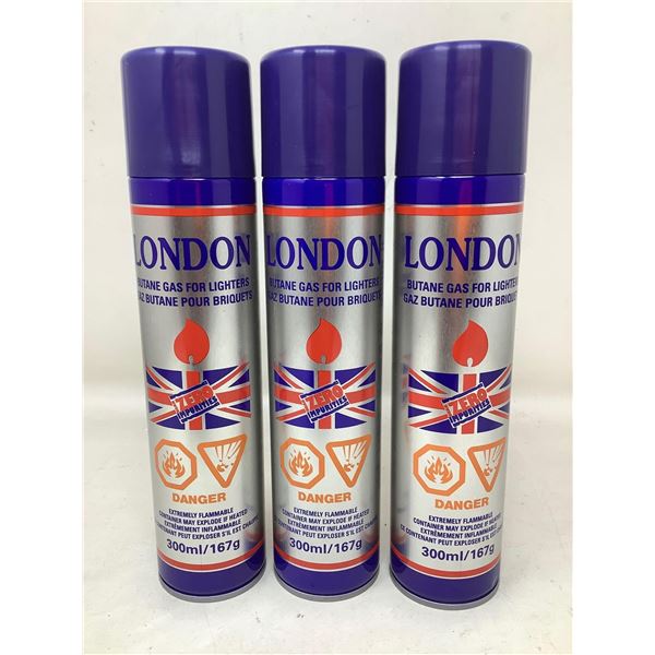 London Butane Gas for Lighters (3 x 300ml)