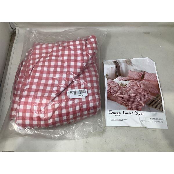 Queen Duvet Cover-Gingham