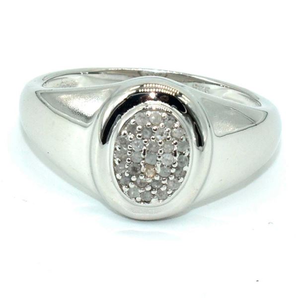 Silver Diamond(0.2ct) Rhodium Plated Ring (~weight 2.95g) (Estimated Selling Price from $54 to $108)