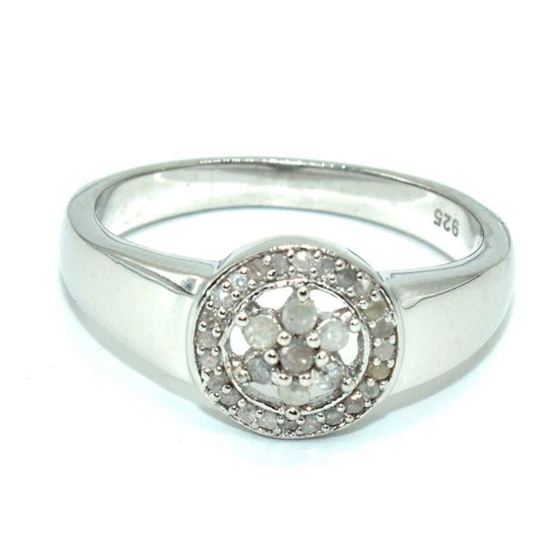 Silver Diamond(0.3ct) Rhodium Plated Ring (~weight 2.8g) (Estimated Selling Price from $51 to $102)