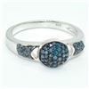 Image 1 : Silver Blue Diamond(0.3ct) Rhodium Plated Ring (~weight 3.05g) (Estimated Selling Price from $57 to 