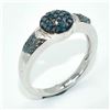 Image 3 : Silver Blue Diamond(0.3ct) Rhodium Plated Ring (~weight 3.05g) (Estimated Selling Price from $57 to 