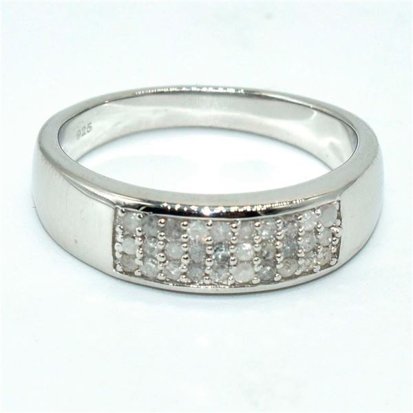 Silver Diamond(0.25ct) Rhodium Plated Ring (~weight 3.75g) (Estimated Selling Price from $69 to $138