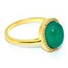 Image 2 : Gold plated Silver Green Onyx Cz(4.5ct) Gold Rhodium Plated Ring (~weight 3.85g) (Estimated Selling 
