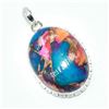 Image 2 : Silver Pink Spiny Oyster Turquoise(13.5ct) Rhodium Plated Pendant (~weight 7.35g) (Estimated Selling