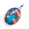 Image 3 : Silver Pink Spiny Oyster Turquoise(13.5ct) Rhodium Plated Pendant (~weight 7.35g) (Estimated Selling