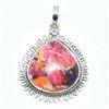 Image 1 : Silver Pink Spiny Oyster Turquoise(10.8ct) Rhodium Plated Pendant (~weight 6.65g) (Estimated Selling