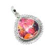 Image 2 : Silver Pink Spiny Oyster Turquoise(10.8ct) Rhodium Plated Pendant (~weight 6.65g) (Estimated Selling