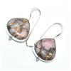 Image 3 : Silver Pink Muhave Turquoise(15.35ct) Rhodium Plated Earrings (~weight 8.3g) (Estimated Selling Pric