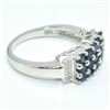 Image 2 : Silver Blue Sapphire(1.35ct) Rhodium Plated Ring (~weight 3.8g) (Estimated Selling Price from $30 to