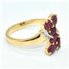 Image 2 : Gold plated Silver Ruby White Topaz(2.25ct) Gold Rhodium Plated Ring (~weight 3.35g)