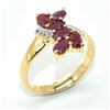 Image 3 : Gold plated Silver Ruby White Topaz(2.25ct) Gold Rhodium Plated Ring (~weight 3.35g)
