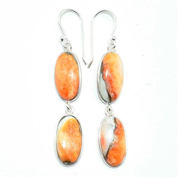 Silver Oyster Turquoise(18.5ct) Hand Made Earrings (~weight 7.05g) (Estimated Selling Price from $33