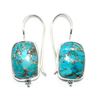 Image 1 : Silver Blue Copper Turquoise(12.65ct) Hand Made Earrings (~weight 5.3g)