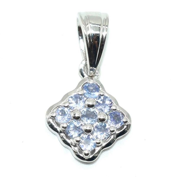 Silver Tanzanite(0.9ct) Rhodium Plated Pendant (~weight 2.05g)