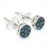Image 2 : Silver Blue Diamond(0.2ct) Rhodium Plated Earrings (~weight 1.15g)