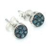 Image 3 : Silver Blue Diamond(0.2ct) Rhodium Plated Earrings (~weight 1.15g)