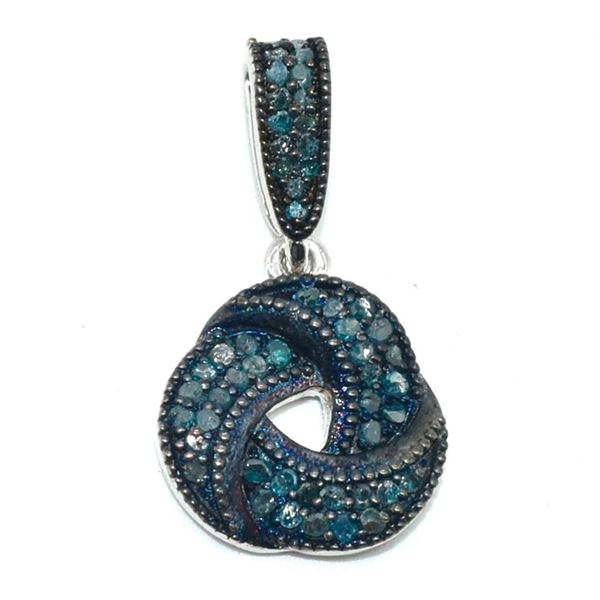 Silver Blue Diamond(0.4ct) Rhodium Plated Pendant (~weight 2g) (Estimated Selling Price from $36 to 