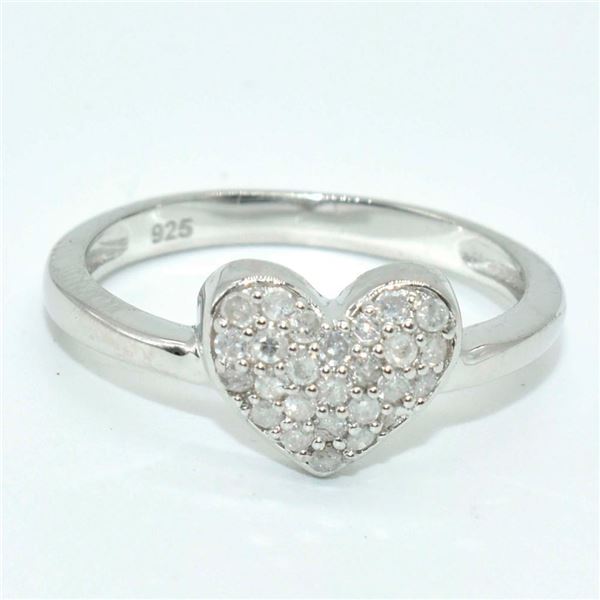Silver Diamond(0.25ct) Rhodium Plated Ring (~weight 1.8g) (Estimated Selling Price from $33 to $66)