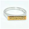 Image 1 : 2-toned Silver Diamond(0.15ct) Gold Rhodium Plated Ring (~weight 2.65g) (Estimated Selling Price fro