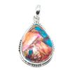 Image 1 : Silver Pink Spiny Oyster Turquoise(11.75ct) Hand Made Pendant (~weight 6.05g)