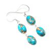 Image 2 : Silver Blue Copper Turquoise(18.95ct) Hand Made Earrings (~weight 5.4g)