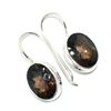 Image 2 : Silver Smokey Quartz(11.5ct) Hand Made Earrings (~weight 5.65g)