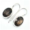 Image 3 : Silver Smokey Quartz(11.5ct) Hand Made Earrings (~weight 5.65g)