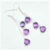 Image 2 : Silver Amethyst(7.2ct) Hand Made Earrings (~weight 6.5g) (Estimated Selling Price from $30 to $60)