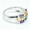 Image 2 : Silver Multi Colour Gem Stone(3.15ct) Rhodium Plated Ring (~weight 6.15g) (Estimated Selling Price f