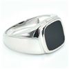 Image 2 : Silver Black Onyx(3.5ct) Rhodium Plated Mens Ring Ring (~weight 7.25g) (Estimated Selling Price from