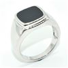 Image 3 : Silver Black Onyx(3.5ct) Rhodium Plated Mens Ring Ring (~weight 7.25g) (Estimated Selling Price from
