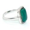 Image 2 : Silver Green Onyx Cz(3.6ct) Rhodium Plated Ring (~weight 3.9g) (Estimated Selling Price from $30 to 