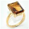 Image 3 : Gold plated Silver Beer Quartz(15.5ct) Gold Rhodium Plated Ring (~weight 6.65g) (Estimated Selling P