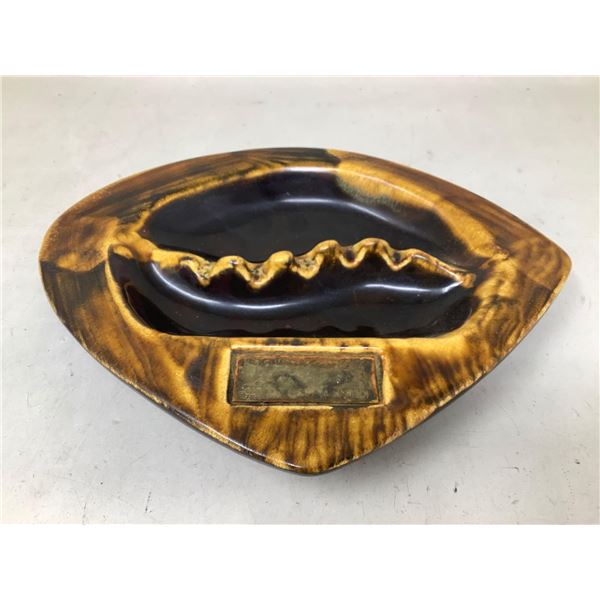 Vintage Blue Mountain Pottery Canada- Ashtray with engraved plaque