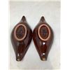 Image 3 : Vintage Blue Mountain Pottery Canada- Set of 2, Leaf Shaped Candlestick Holders