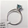 Image 4 : 14K White Gold Deep Blue Green Moissanite(1.4ct) Ring (~Size 6)(~weight 2.32g), Made in Canada, Appr