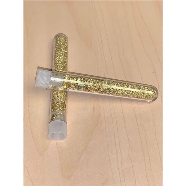Lot of 2 Large Vials of Golden Flaking material